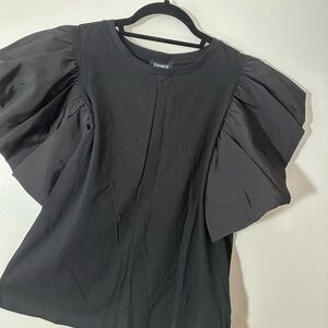 Express Black Blouse with Statement Sleeves